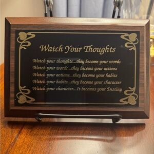 Inspirational Plaque-‘Watch Your Thoughts’